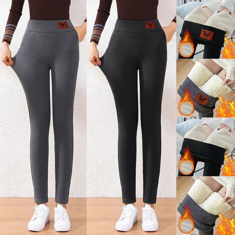 ❀Women Winter Thick Leggings Pants Fleece Lined Thermal Stretchy Warm Soft. Xmas