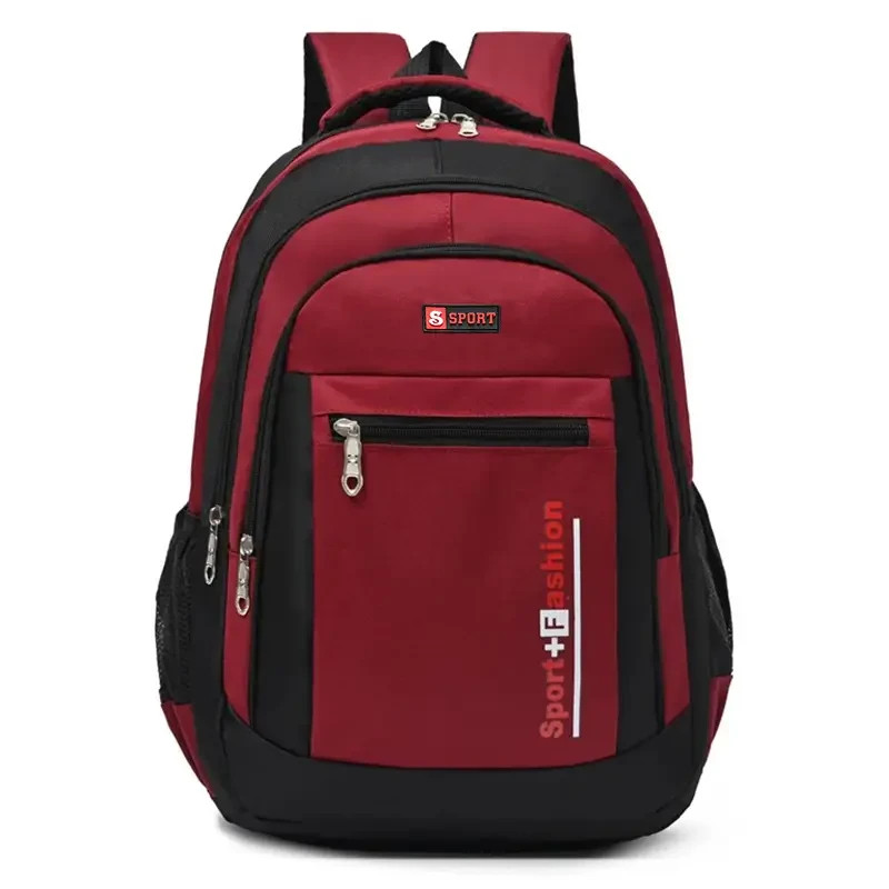 Red Nylon Backpack Unisex Large Travel Bag School Work Durable Lightweight