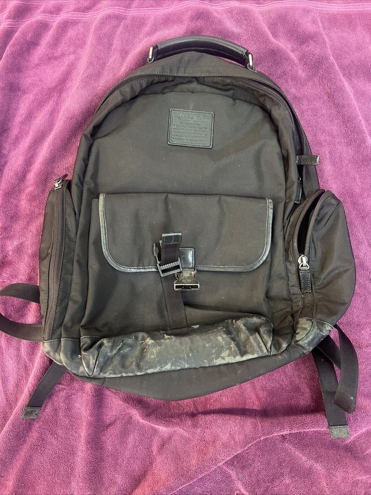 Coach Voyager Black Nylon & Leather Backpack B1220-F70574 Stylish & Durable