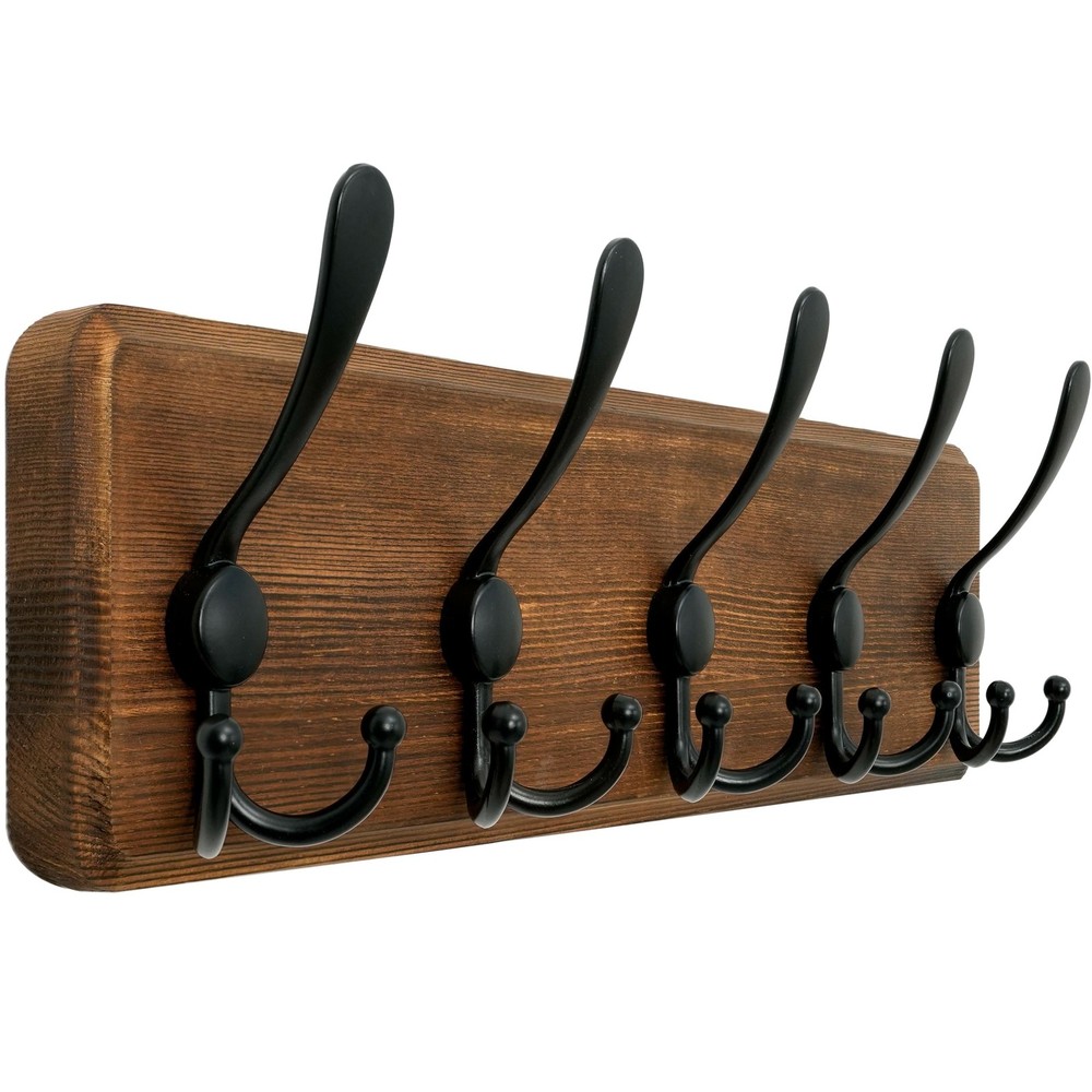 Rustic Coat Rack Wall Mount,Solid Wood Coat Hooks Wall Mounted Coat Hanger,16...