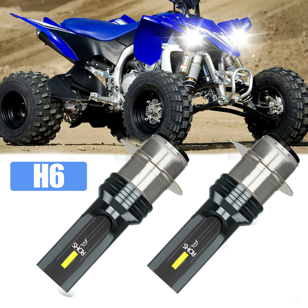 2x Motorcycle Parts Motorbike Lights 6000K White LED Headlight Bulb Lamp H6 H6M