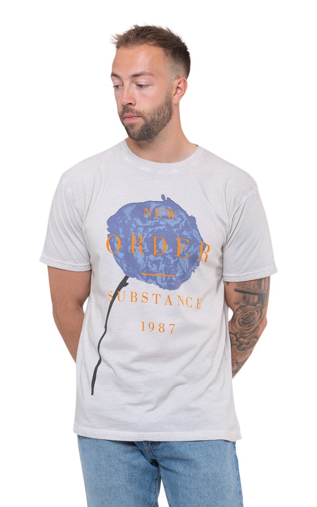 New Order Spring Substance Band Logo Men’s Official Natural T-Shirt