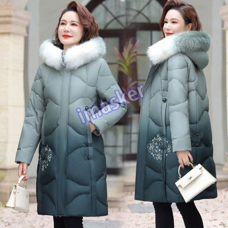 Mom's Thick Down Jacket Women's Thick Winter Coat Long Winter New Cotton Jacket