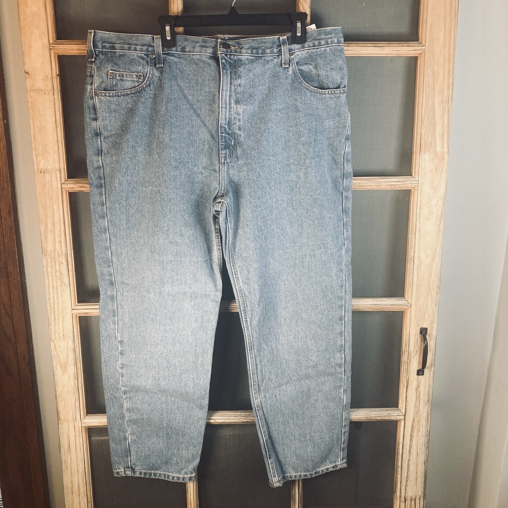 Members Mark Mens Blue Denim Jeans Size 40x29 100% Cotton Relaxed Fit-image