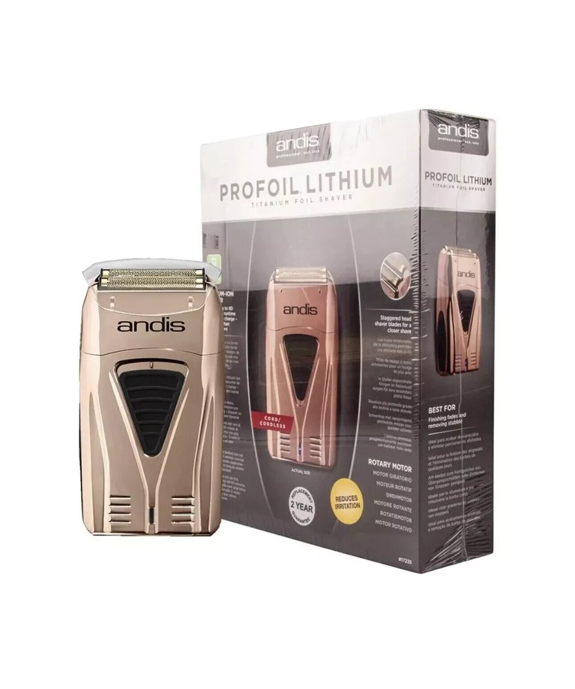 Gold Andis Profoil Lithium Plus 17225 Cordless Hair Shaver Barbers Cleaning trim