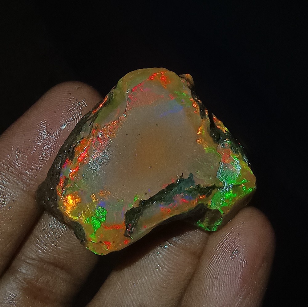 117.40 Ct Untreated Ethiopian Welo Fire Opal Rough Certified Rare Find SEE VIDEO