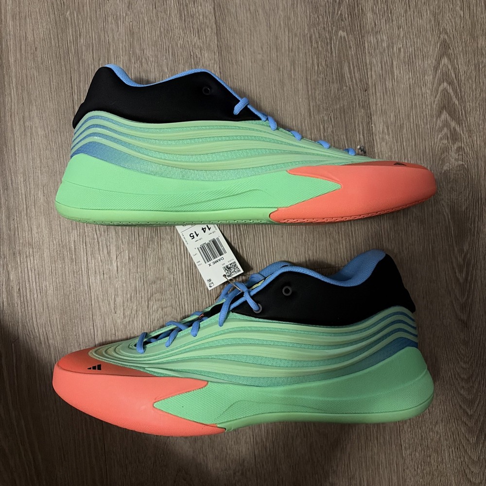 Adidas Dame X Basketball Shoes Lime Burst Green Orange KI5949 Men’s Size 14