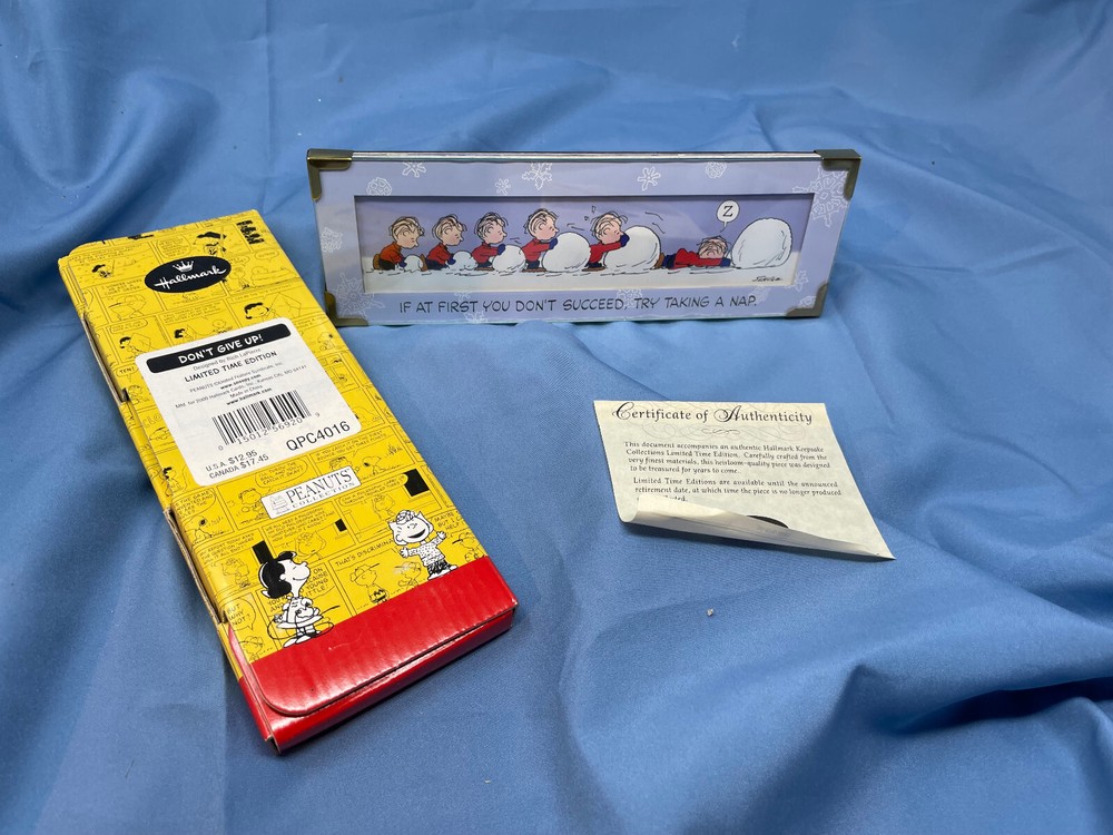 Hallmark Peanuts 3x9 Linus Dont Give Up Framed Art