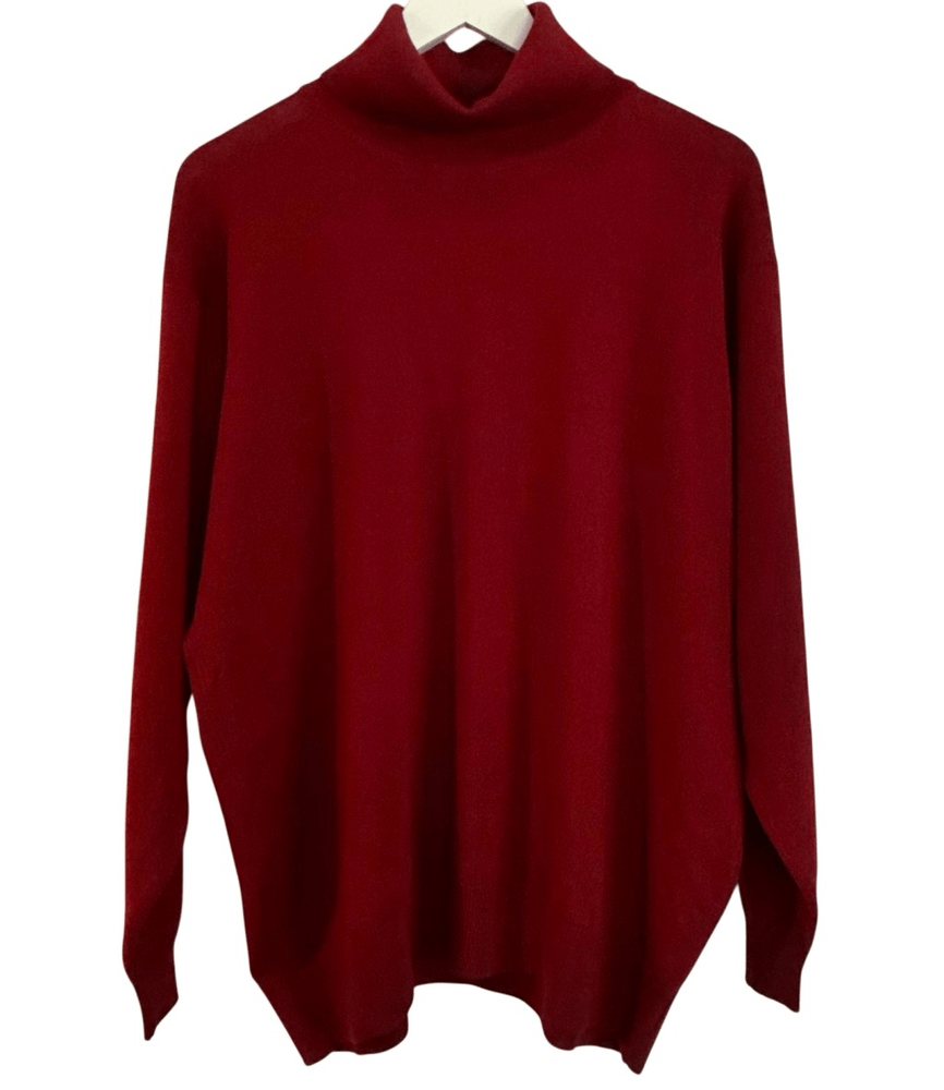 Pringle of Scotland Vintage Virgin LambsWool Red mock neck sweater