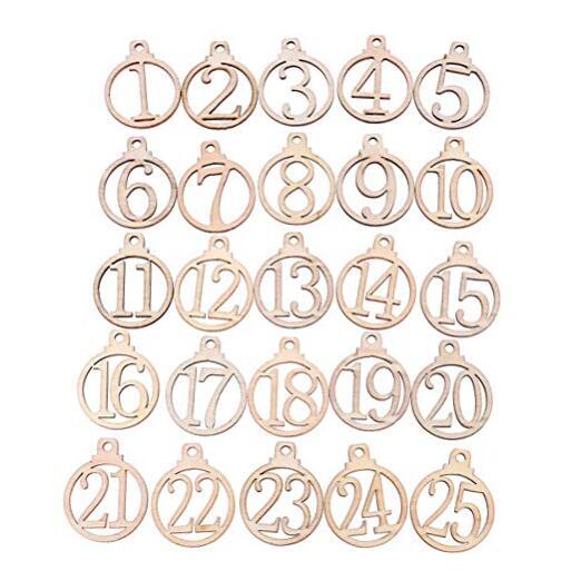 Advent Calendar 2024, 25pcs Christmas Countdown Calendar, 1-25 Vintage Wooden