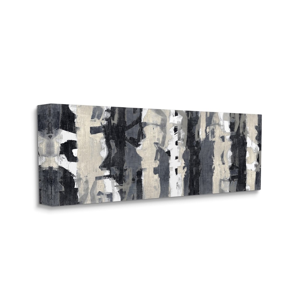 Stupell Modern Busy Abstraction Grey Beige Black Messy Grey 20 x 48