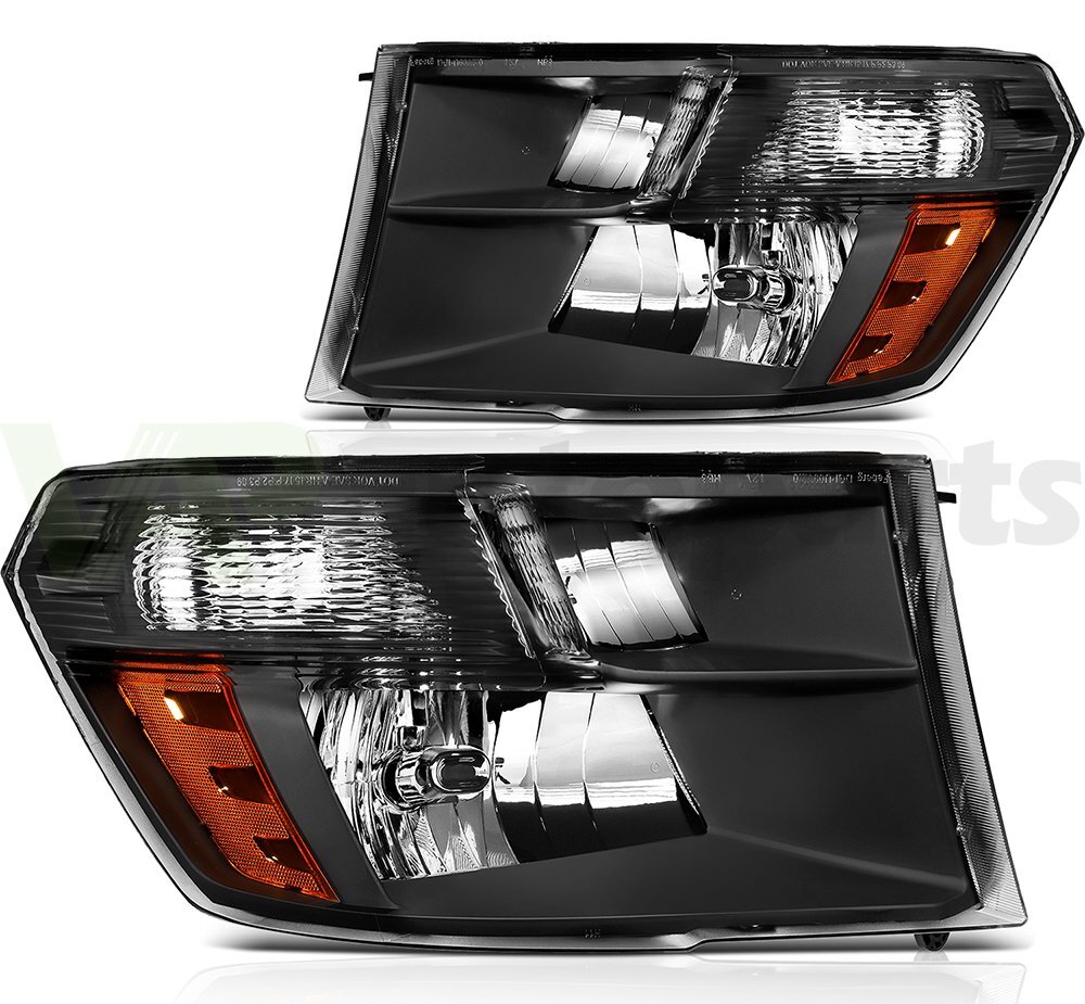 For Dodge Ram 1500-3500 2009-2018 Black Housing Headlights Assembly Lamps Pair