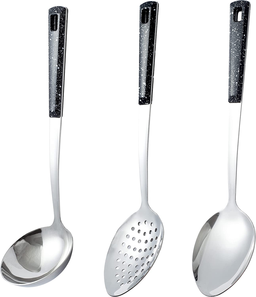 3-Piece,Stainless Steel Serving Spoons Set with Slotted Spoon, Serving Spoon