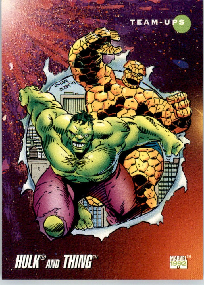 Hulk and Thing 1992 Impel Marvel Universe #98 Non_sport