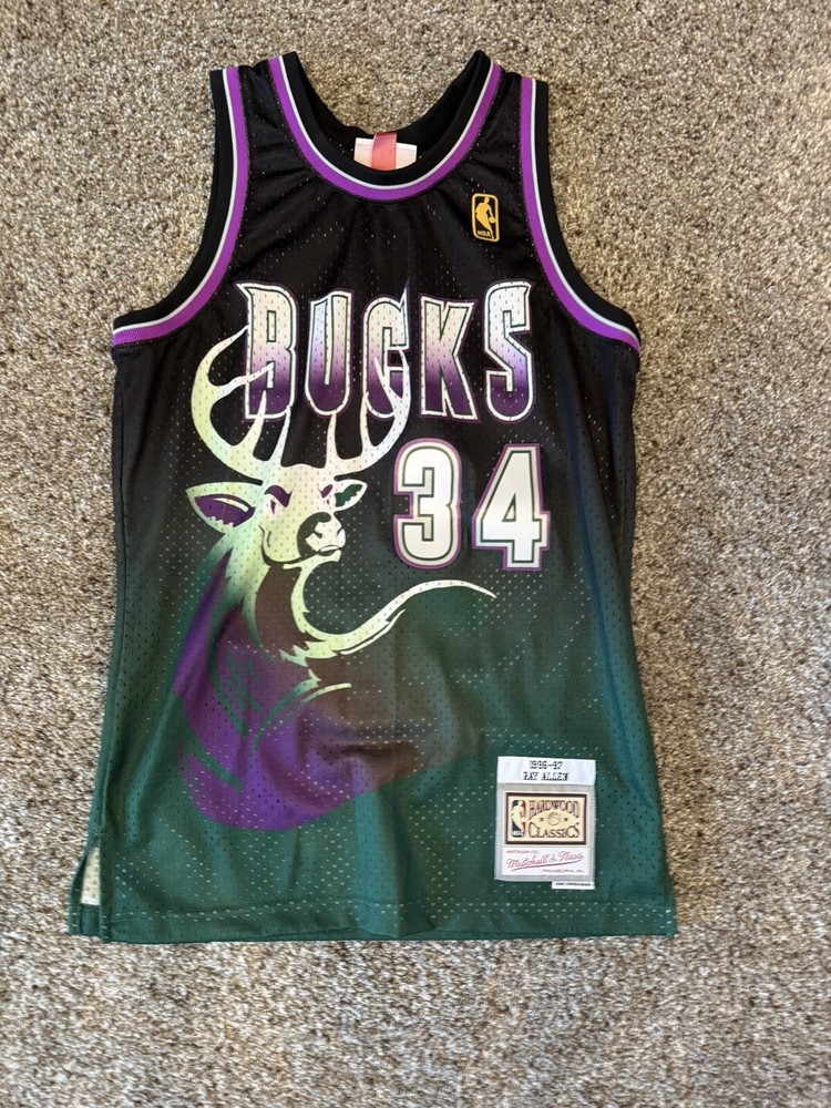 Ray Allen Bucks #34 Hardwood Classic Jersey Size Small
