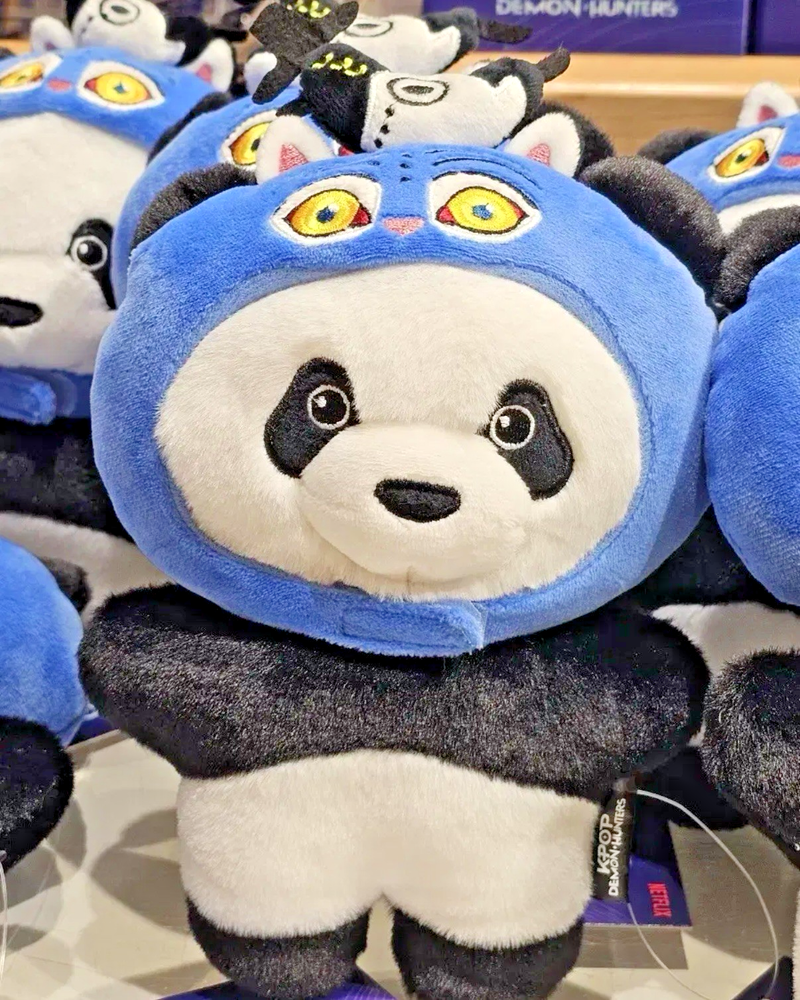 Official Kpop Demon Hunters Panda Plush with Derpy Hat Everland Collab