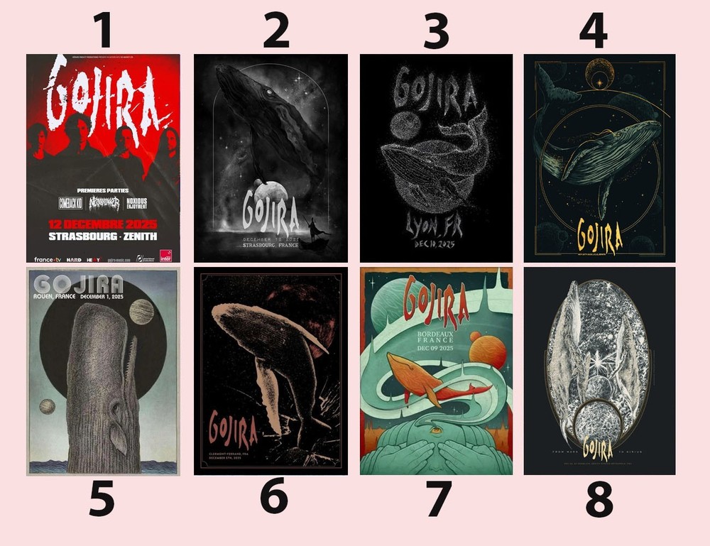 Gojira Live Concert Art Collection Tour 2025 Poster