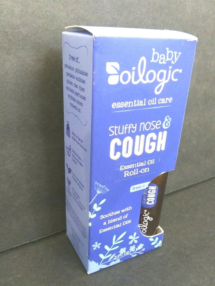 Oilogic Baby Stuffy Nose And Cough Essential Oil Roll On .3 Oz 6 Months & Up NEW