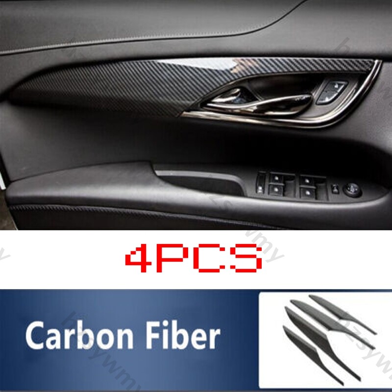 Carbon Fiber ABS Interior Door Panel Cover Trim for Cadillac ATS 2013-2019 4PCS Set