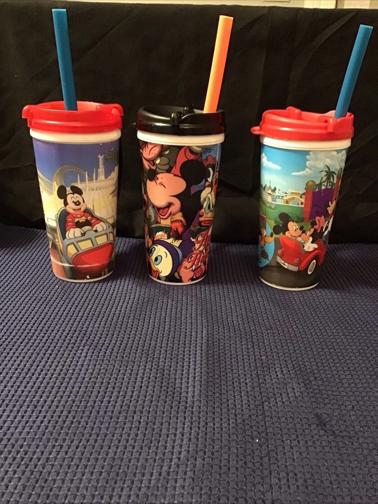 Disney World Exclusive Mickey Minnie Friends Refillable Travel Mugs Set of 3