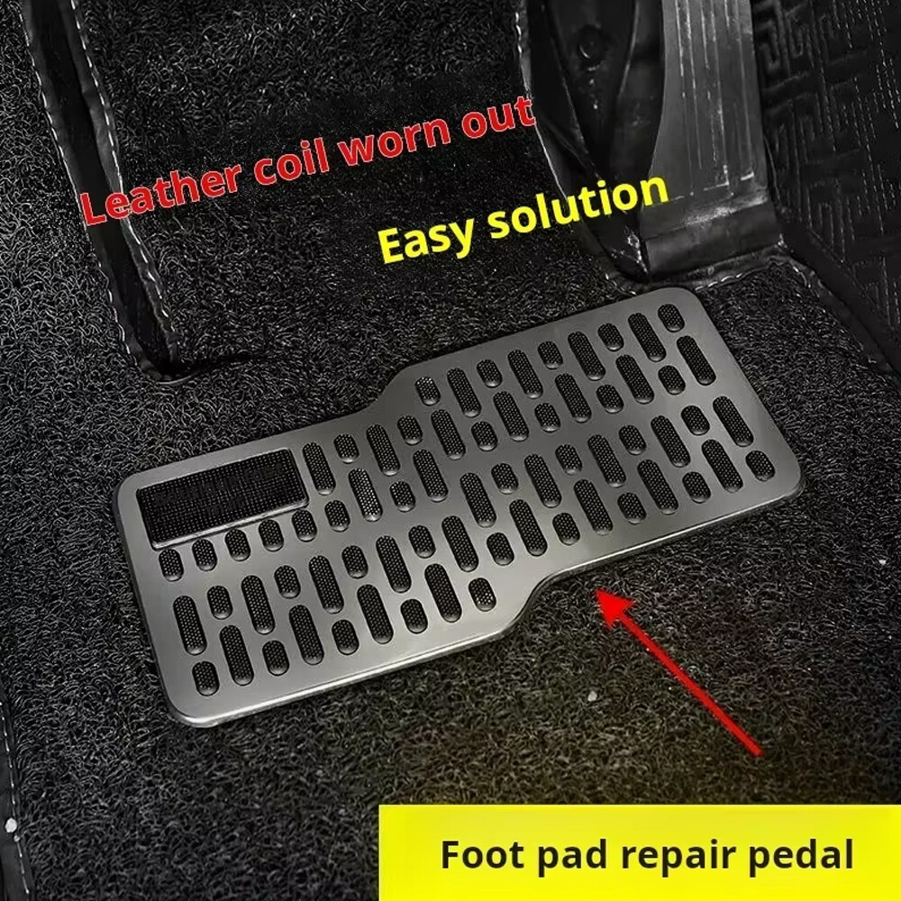 Stainless Steel Car Floor Carpet Mat Heel Plate Foot Rest Pedal Pad Anti-slip