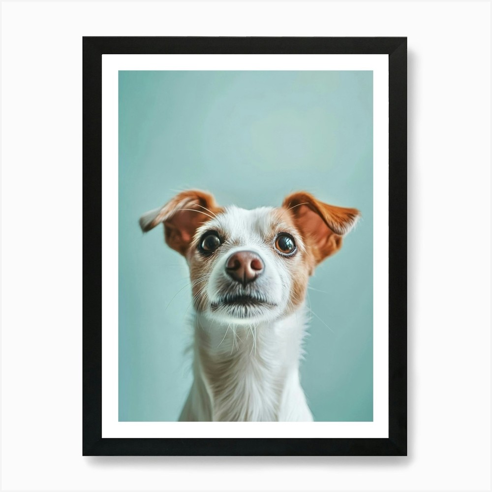 Portrait Of A Dog. Generated AI. Ar Framed Wall Art Poster Canvas Print Picture
