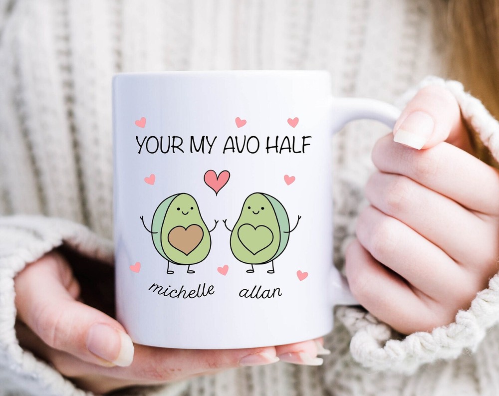 Personalised You're My Avo Half Couples Mug Avocado Mug Valentines Day Gift For