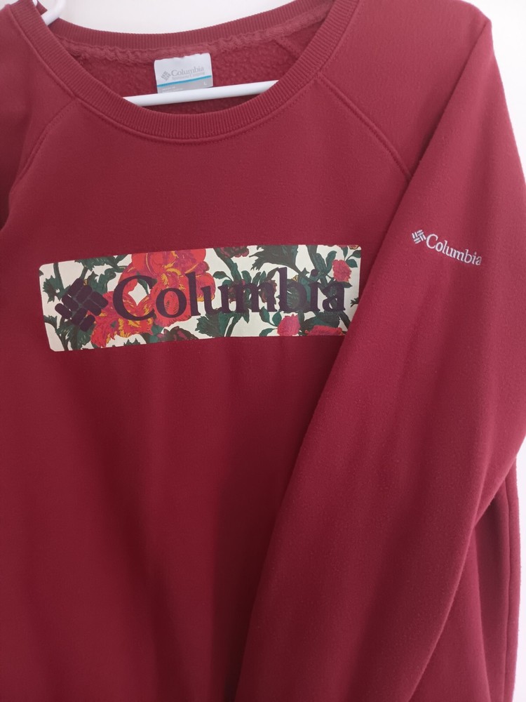 Columbia Women's Burgundy Floral Print Logo Pullover Sweatshirt Size L
