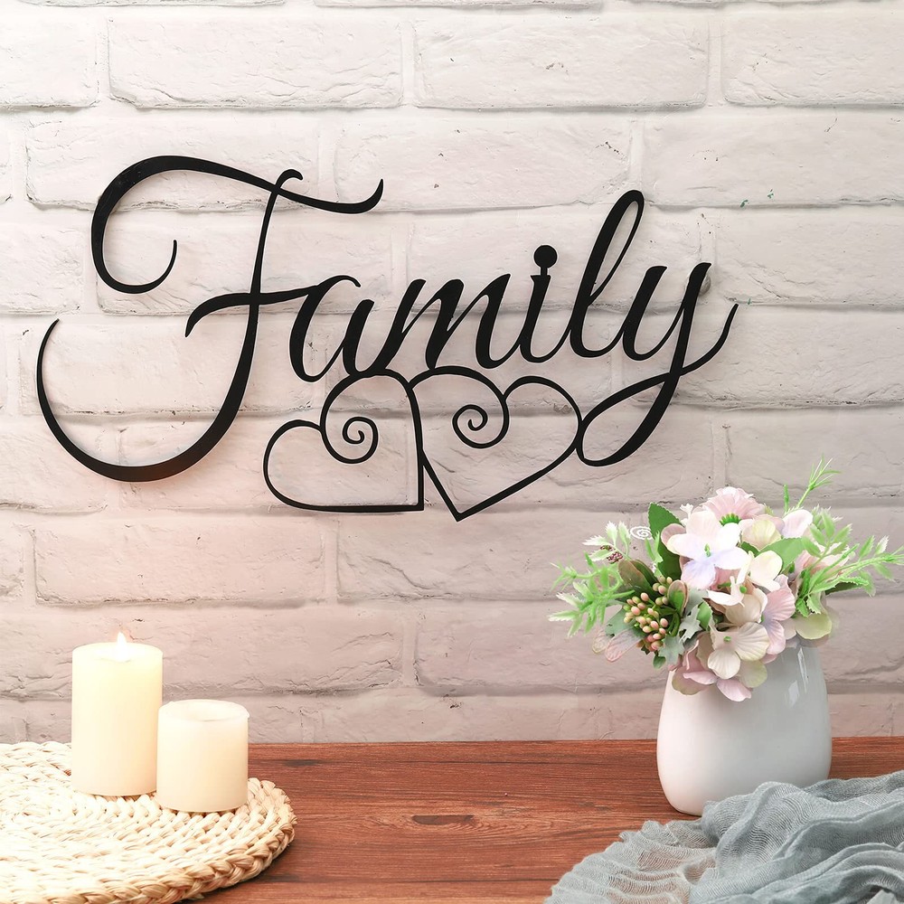 Metal Family Wall Decor Sign Art Rustic Family Wall Decor Wall Hanging Decora...