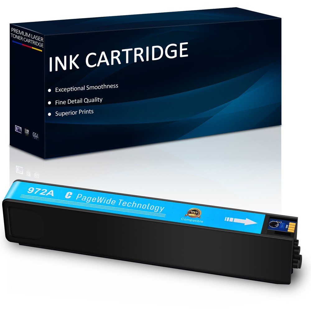 Cyan 972A Ink Cartridge for HP PageWide Pro 477dn 477dw 452dn 452dw Printers