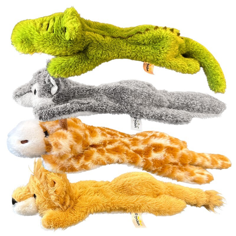 4PCS No Stuffing Plush Dog Squeaky Toys  Chew Toys Crinkle for Puppy Teething