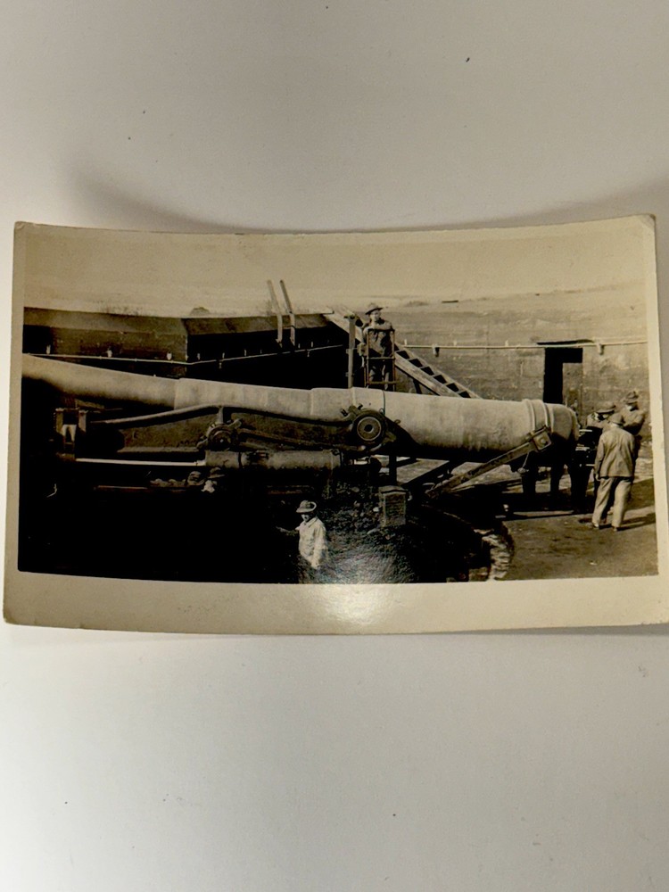 Vintage RPPC WWI Coast Artillery Disappearing Gun 12-Inch Cannon AZO 1904-1918