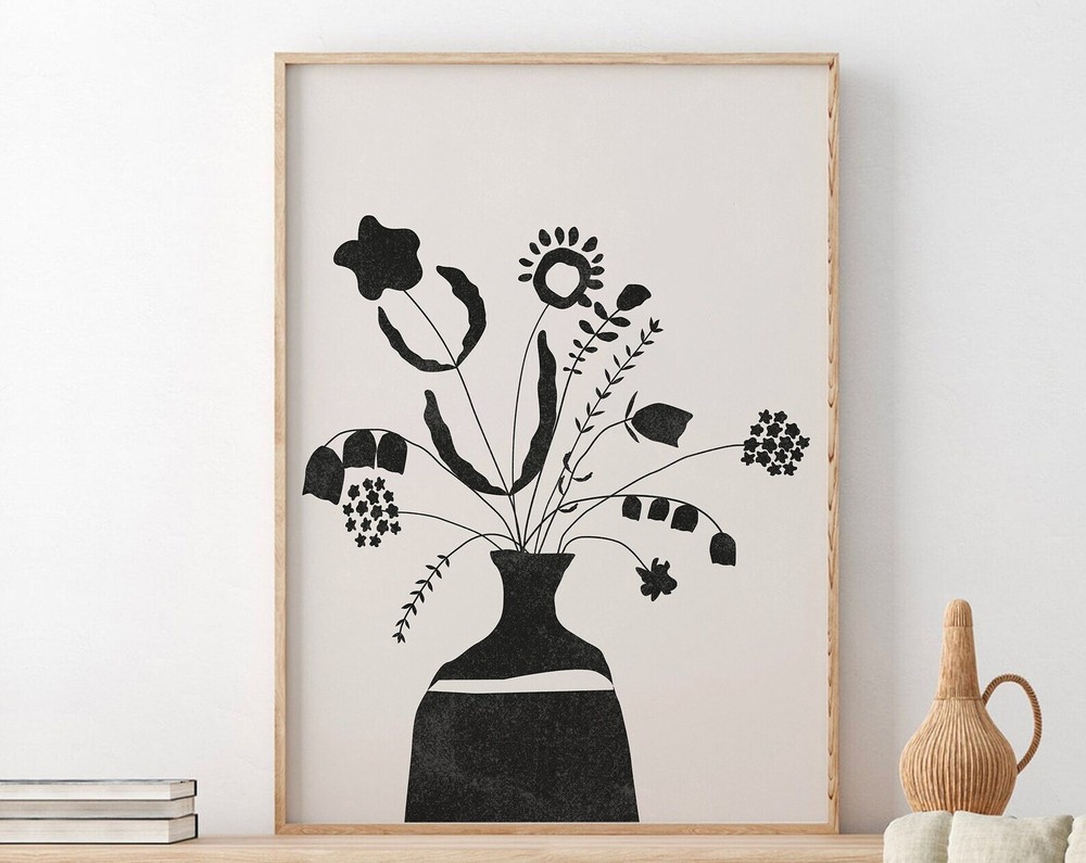 Flowers Art Print Botanical Poster Wall Art Boho Home Decor Earthy Wall Decor