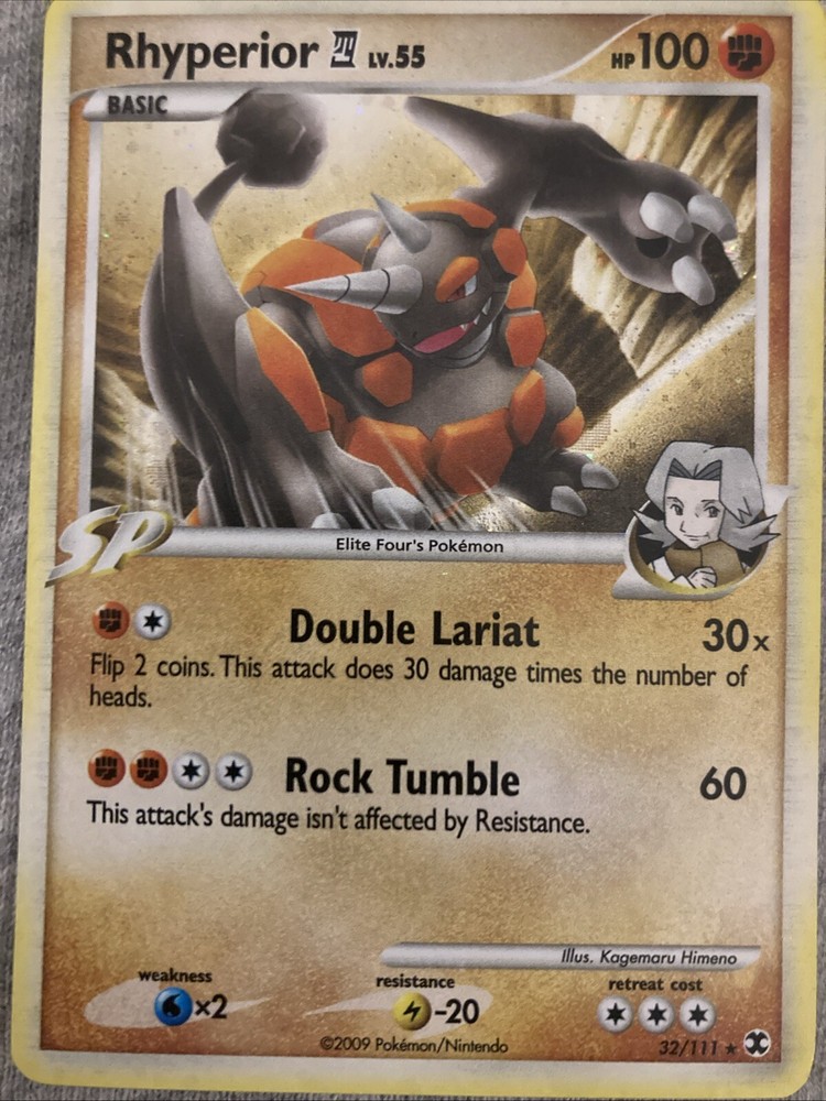 RARE Holo Rhyperior 032/111 DPPt Rising Rivals Deck Exclusive