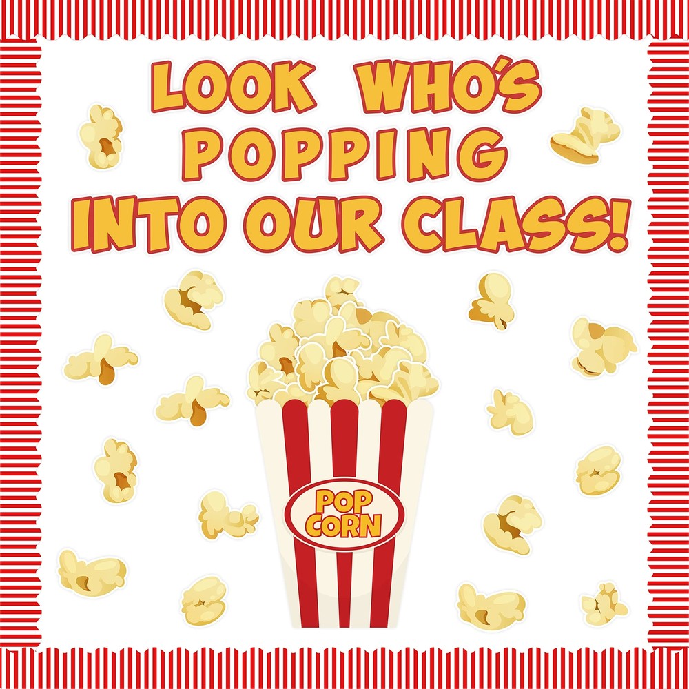 Back to School 113P Popcorn Bulletin Board Cutouts Classroom Decoration With ...-image