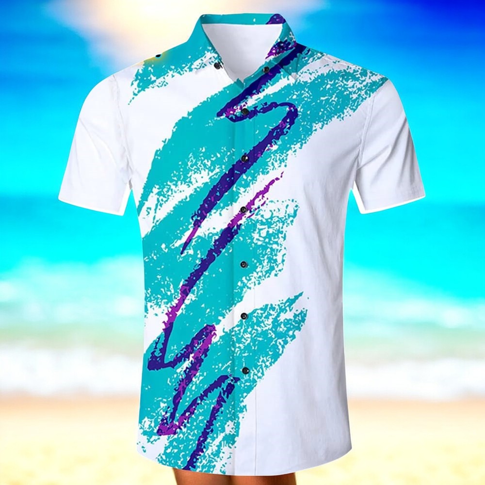 90s Paper Cup Funny Hawaiian Shirt For Men US Size Summer Style NEW