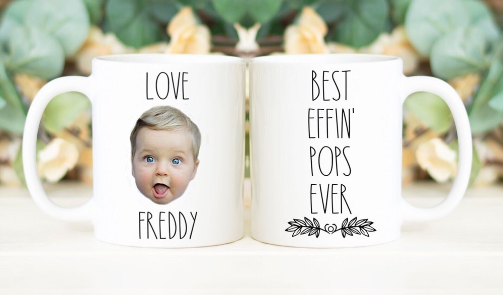 Best Effin' Pops Ever Mug Father's Day Gift Personalized With Photo Of Kids