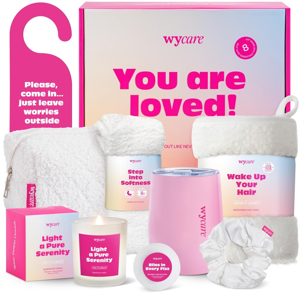 Wycare Spa Gift Box for Women - Luxury Birthday Self Care Basket with Bath & Body Essentials