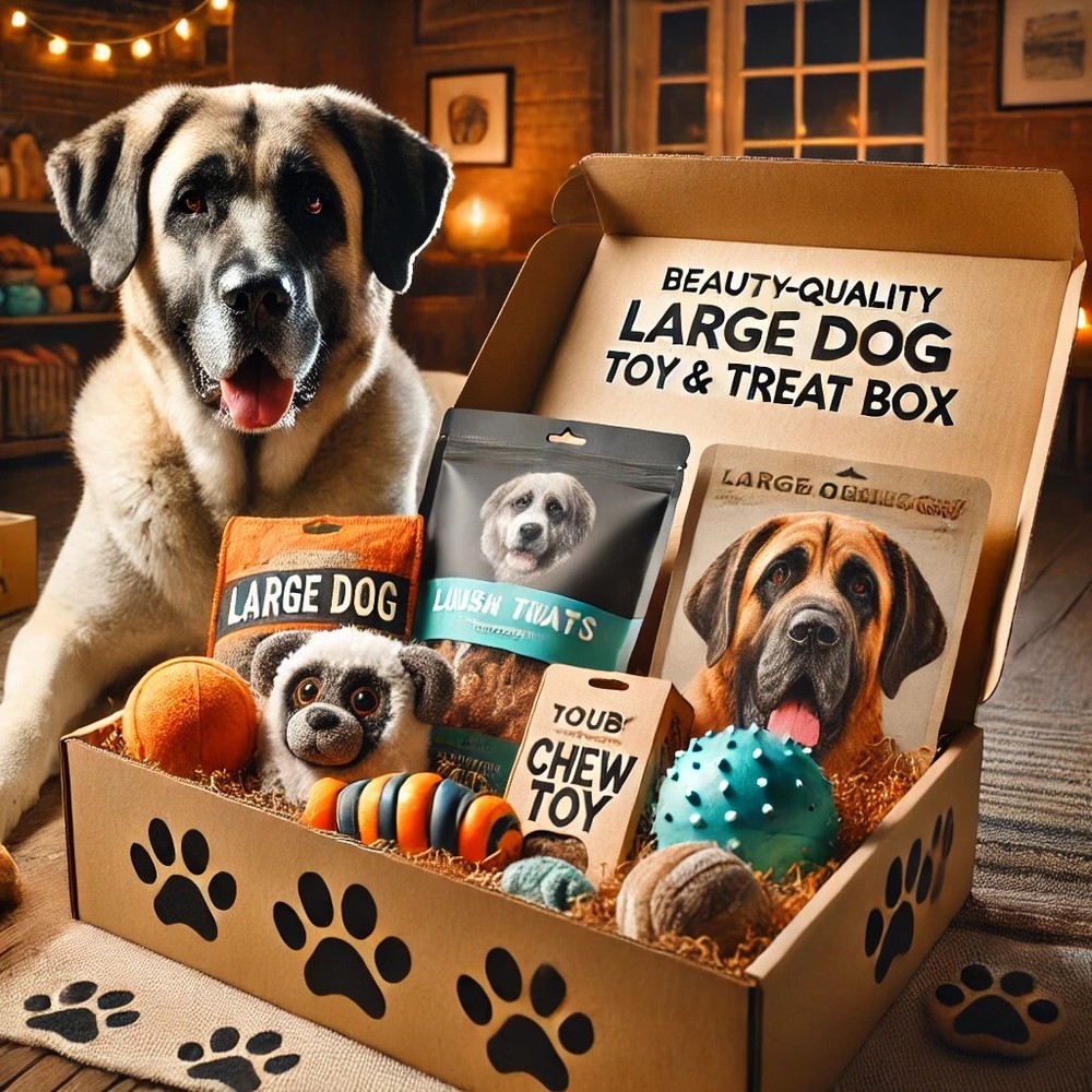 Large Durable Dog Toy & Treat Gift Box for Big Breeds