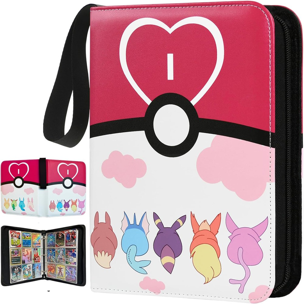 Card Binder for Pokemon Cards Holder Fits 900 Cards w/ 50 Removable Sleeves TCG