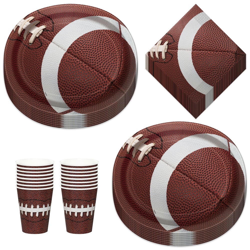 Football Game Day Party Supplies: Oval Plates, Napkins & Beverage Cups  