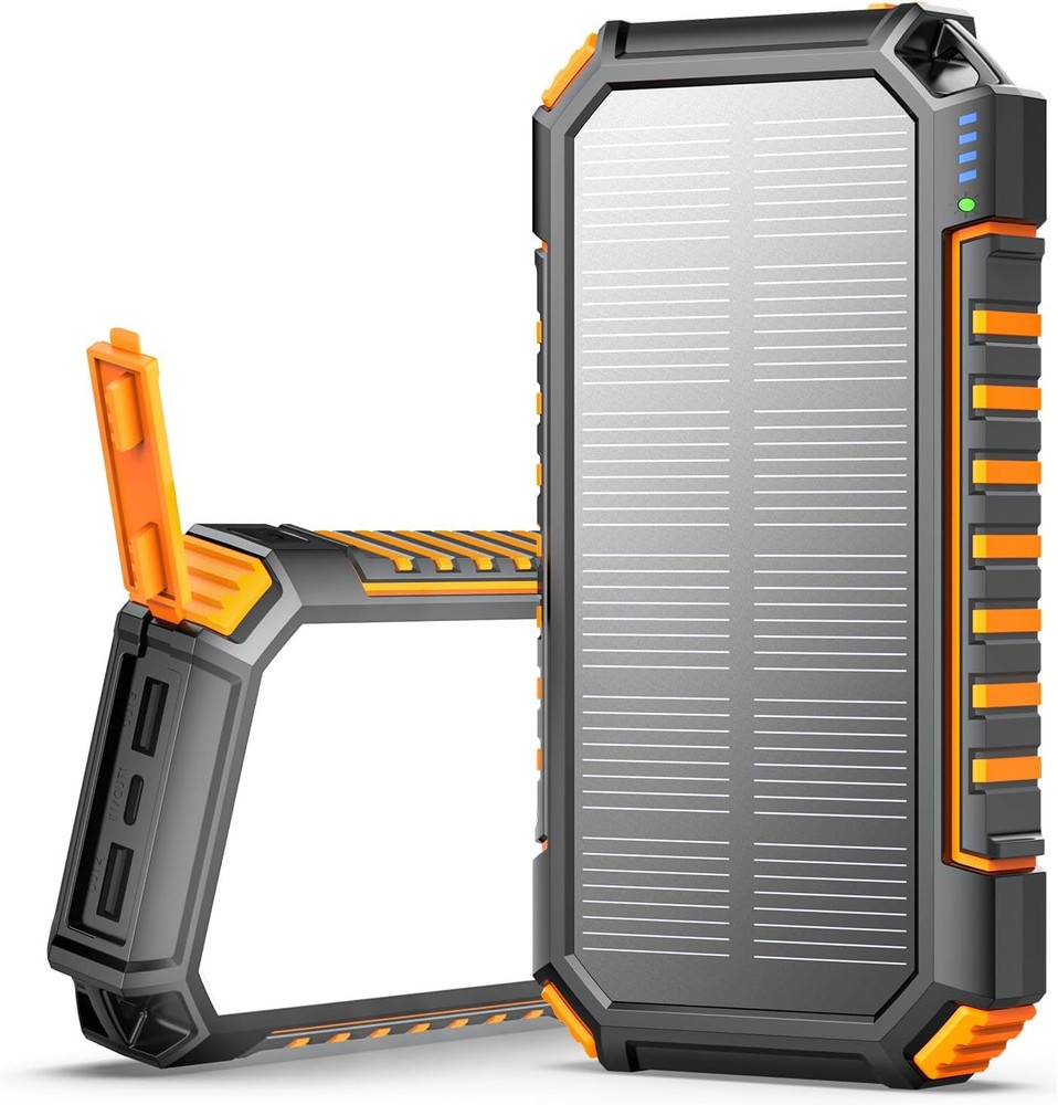 Hiluckey 27000mAh Solar Power Bank with 15W USB C Fast Charging  