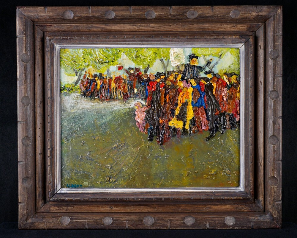 Vintage Framed Original Impressionist Oil on Board 