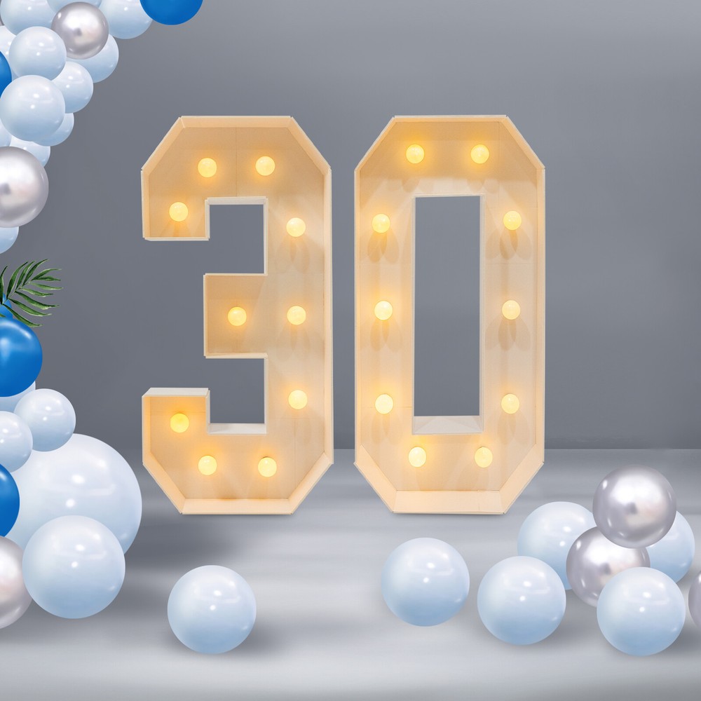 30th Birthday Party Decoration, Light Up Numbers for Birthd, 30 Light Up Numbers