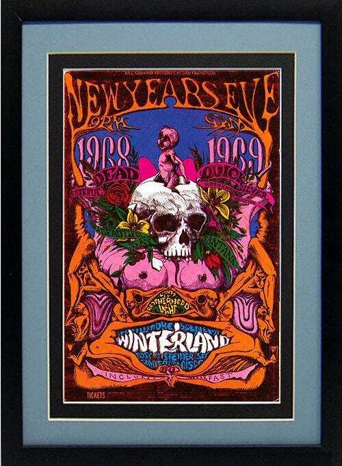 Grateful Dead 1968 New Years Concert Poster Premium Quality Reprint-image
