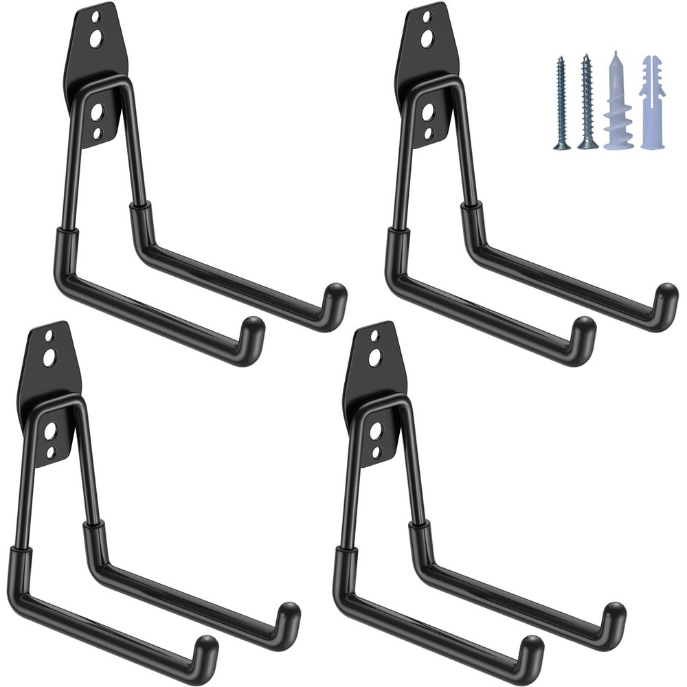 Heavy Duty 4-Pack Garage Hooks 5.1 Inch U-Shaped Wall Mount Hangers