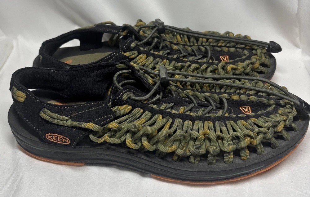 KEEN UNEEK Original Mens Size 8 Hiking Sandals Shoes Olive Green Black 1014619