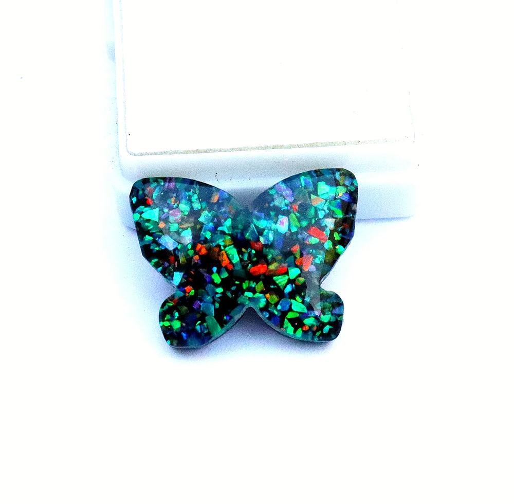 Black Fire Opal Butterfly Cut 12 Ct Natural GGI Certified Loose Gemstone