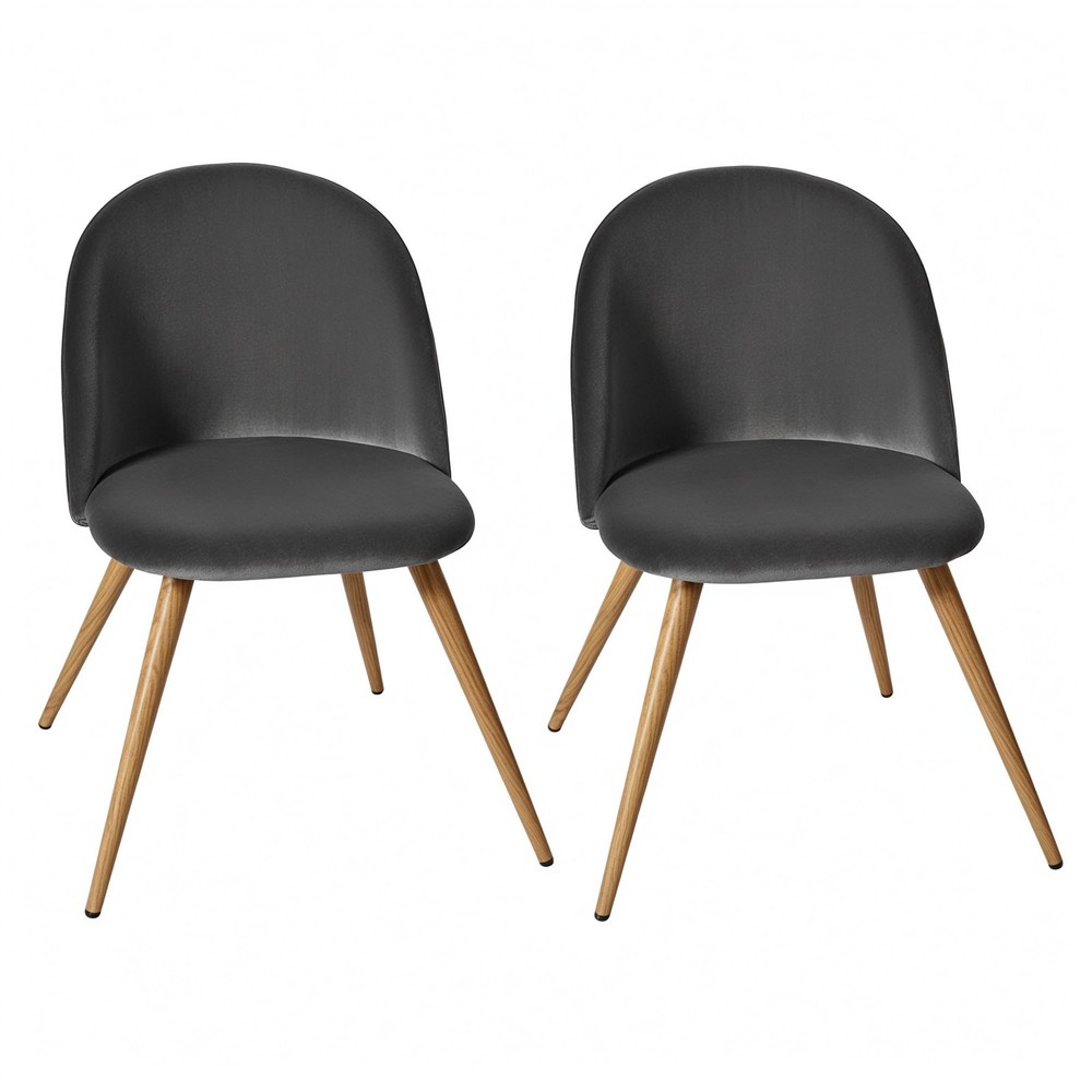 Modern Faux Leather Upholstered Dining Chair with Wood Legs Set of 4