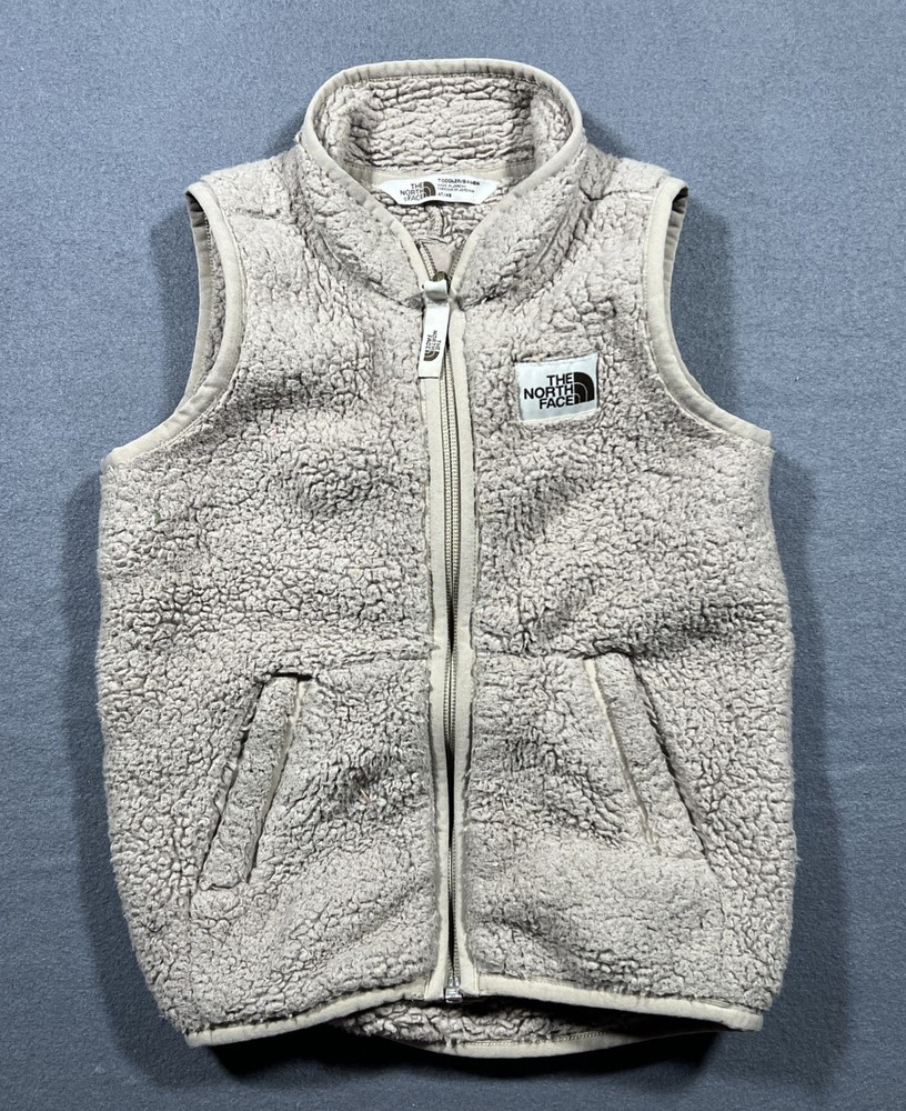 The North Face Kids Sherpa Vest 4T Tan for Hiking Camping Warmth